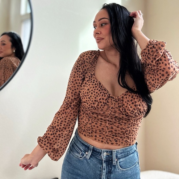 DYLAN RYAN Leopard Print Animal Print Blouse - Picture 6 of 6